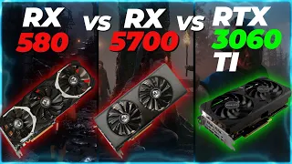 RX 580 vs RX 5700 vs RTX 3060TI - Ryzen 7 5800x - testes em 10 Games 2023