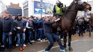 Tottenham - Millwall Cortege and trouble before the game