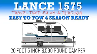 LANCE 1575 TRAVEL TRAILER WALK THROUGH: 4 Season Ready Lightweight 20+ Foot Camper #Lance1575 #RVing