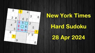 New York Times Hard Sudoku 28 Apr 2024 - Sudoku From Zero To Hero