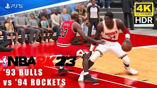 NBA 2K23 [PS5 4K HDR] '93 Bulls vs '94 Rockets - Michael Jordan vs Hakeem Olajuwon-Next Gen Gameplay