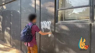 Daytime graffiti bombing