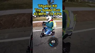 Tifgalop K8 electric scooter top speed test.  @tifgalopscooter4977 #escooter #electricscooter
