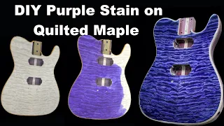 Awesome DIY Purple Stain on Quilted Maple - Staining a Guitar