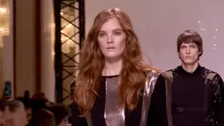 Presley Gerber and fellow models on the runway for the Balmain Fashion Show
