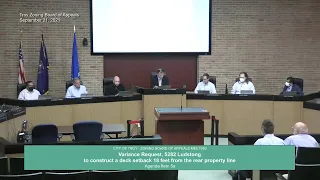 Zoning Board of Appeals (ZBA) Meeting September 21, 2021