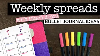 BULLET JOURNAL WEEKLY SPREADS 💜 Weekly spread ideas | Dutch door bullet journal layout ideas