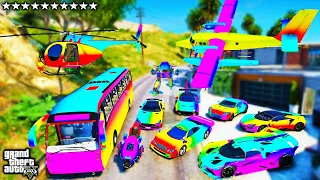 Stealing Luxury Rainbow SuperCars With Franklin GTA 5 RP!