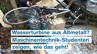 Studenten zeigen, wie man ein Wasserkraftwerk aus Altmetall baut | ZHAW School of Engineering