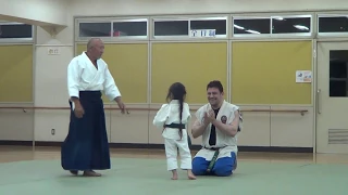 Little Japanese Aikido Girl sings me Hello song in English