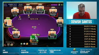 Cravada Coach Dowgh Santos $52.50 Bounty Hunters Main Event para $48.565 ao vivo na Twitch