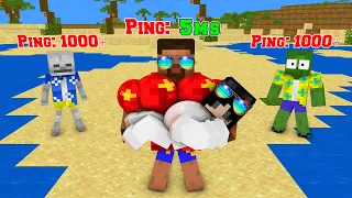 MINECRAFT ON 1000 BODY BUILDER HEROBRINE LOVE CURSE -Monster School Minecraft Animation