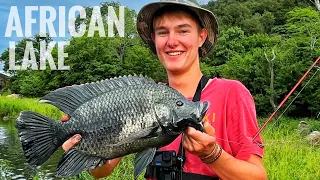 Fishing an African Lake for Huge Native Fish!