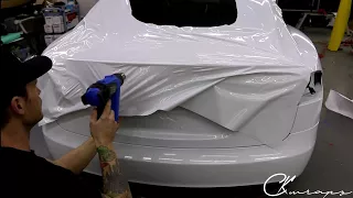 POV How To Wrap A Rear Hatch / Trunk On A Tesla P85D Medium Difficulty