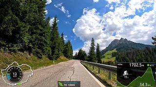 120 minute Indoor Cycling Workout Kronplatz Dolomites Italy Garmin 4K Video