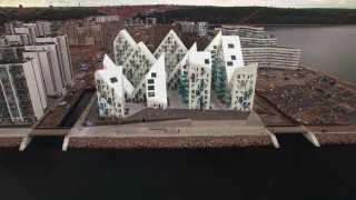 The Isbjerget development in Aarhus, Denmark from the sky