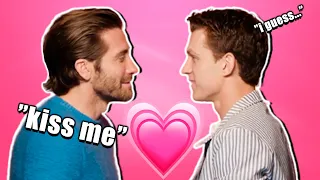 tom holland and jake gyllenhaal flirting for 6 minutes straight