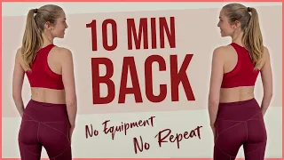 10 MIN SEXY BACK WORKOUT at home! [ No Equipment | No Repeat ]