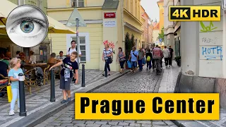 Prague Center Walking Tour at the end of the day 🇨🇿 Сzech Republic 4k HDR ASMR