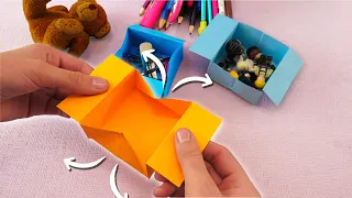 Коробочка оригами, которая складывается ❤ поделки из бумаги / легкое оригами