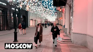 🇷🇺 Illumination in MOSCOW 🌟 Evening walk around the city