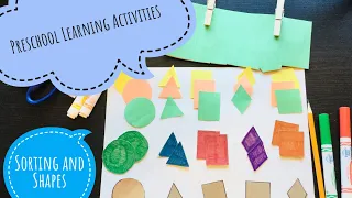 Preschool Learning Activities 🖍✂️📝 Sorting and Shapes