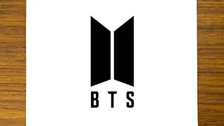 How to draw the BTS logo step by step | BTS logo drawing tutorial | Easy drawings step by step