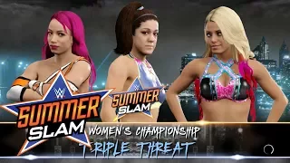 Summerslam 2017 - Sasha Banks Vs Alexa Bliss Vs Bayley For The Raw Womens Title - WWE 2K17