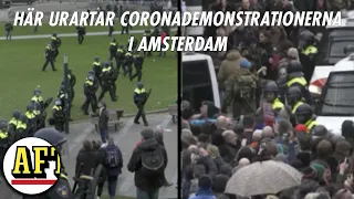 Stora protester mot restriktioner i Amsterdam