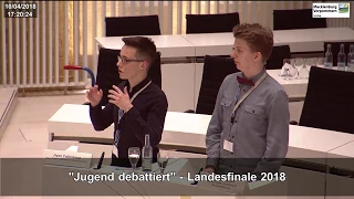 Landesfinale Jugend debattiert 2018 Sekundarstufe 2