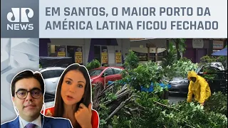 Fortes chuvas atingiram também o litoral sul de São Paulo; Amanda Klein e Vilela analisam