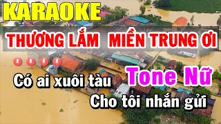 Thương Lắm Miền Trung Ơi Karaoke Tone Nữ Nhạc Sống | Trọng Hiếu