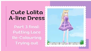 Making of Cute Lolita A line Dress for a VRoid part 3 final