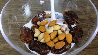 Add Milk into Dates and Nuts, the result will surprise you !!