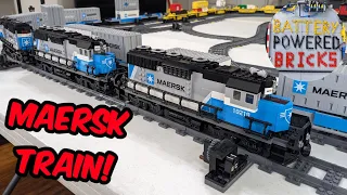 Lego Maersk Train is complete!  Dark Azure mod of the 10219 set