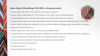 Lääne-Nigula Vallavolikogu istung 16.02.2023