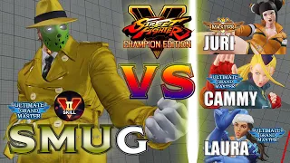 SFV CE 👊🏻 Smug (G) vs Juri & UNDERSCORE87 (Cammy) & MaiLyn (Laura) [season 5] VS2