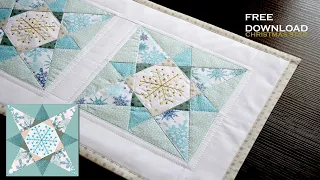DOUBLE X - Christmas STAR - Download FREE Patchwork pattern paper piecing