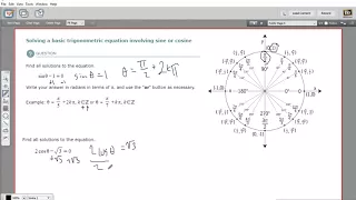 Solving a basic trigonometric equation involving sine or cosine