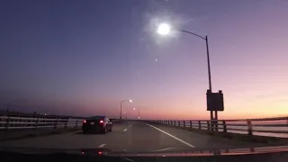 Chesapeake Bay Bridge-Tunnel Southbound - HD Drive at Sunset