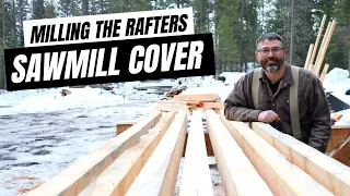 Making Your Own Roof Rafters // Homemade Lumber From Sawmill // Woodland Mills HM130 Max