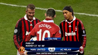 Ronaldinho and David Beckham will never forget Wayne Rooney's performance in this match