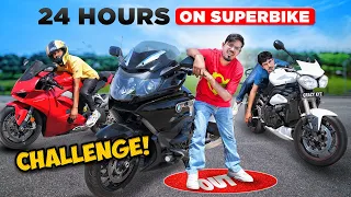 24 Hours Challenge on Superbike | अब हम 24 घंटे इस से नीचे नहीं उतर सकते😱