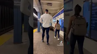 Tall guy in public