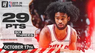 Coby White IS ON FIRE! CRAZY Full Highlights Bulls vs Hawks 2019.10.17 - 29 Points, 6 Threes!