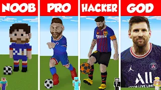 Minecraft REAL LIFE MESSI PSG STATUE HOUSE BUILD - NOOB vs PRO vs HACKER vs GOD / Animation