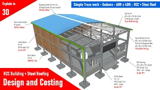 Simple truss work   Godown Shed work   60ft x 40ft RCC + Steel Roofing 1