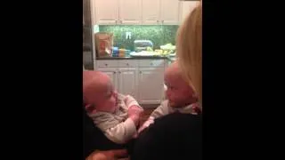 Identical Twins Sneezing and Giggling