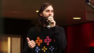 Jared Leto of "30 Seconds to Mars" visits the Rock and Roll Hall of Fame