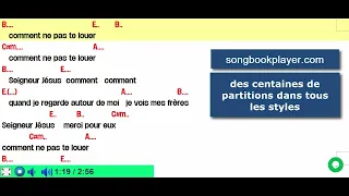 prompteur pour partition musique : Alegria - Comment ne pas te louer (guitare - piano - chanteurs)